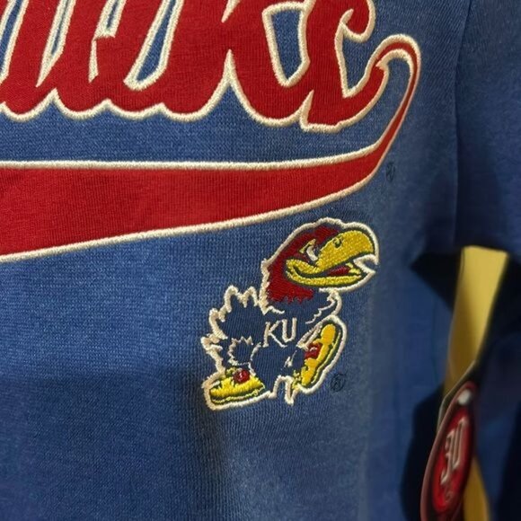 NCAA Kansas Jayhawks sweatshirt crewneck gray sweatshirt pullover women’s m - Picture 3 of 8